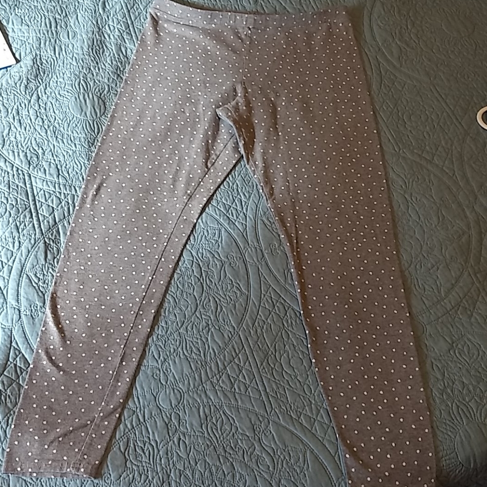 Gray polkadot leggings